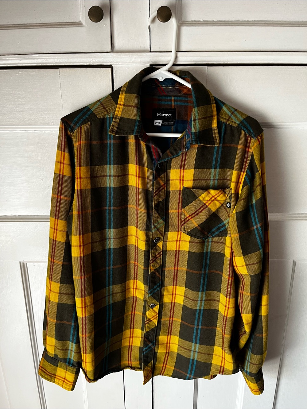 Marmot Yellow Plaid Flannel Shirt - Men’s Size S